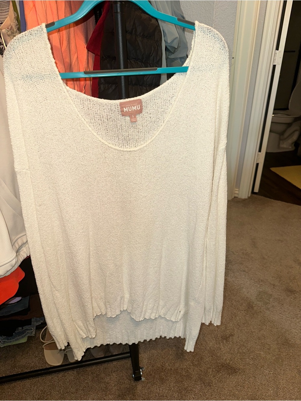 Show Me Your Mumu Lightweight Ivory Knit Scoop Neck Sweater